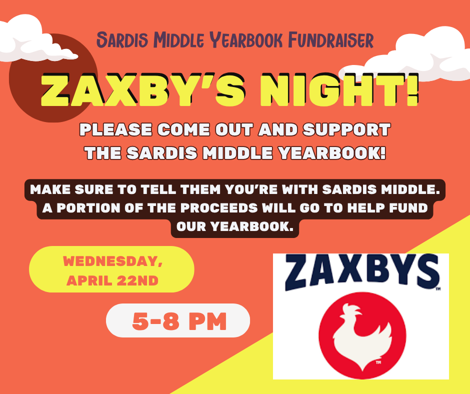 Yearbook Zaxby's Night: April 22nd